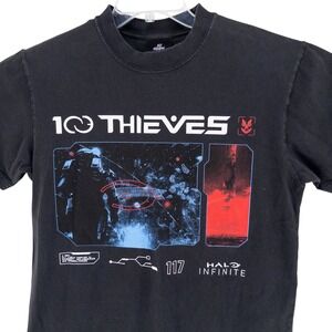 100 Thieves Mens S T-Shirt Black Halo Infinite Master Chief‎ Streetwear USA Made